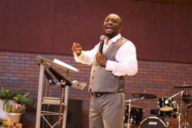 Pastor preaching at Valley of Oaks Church
