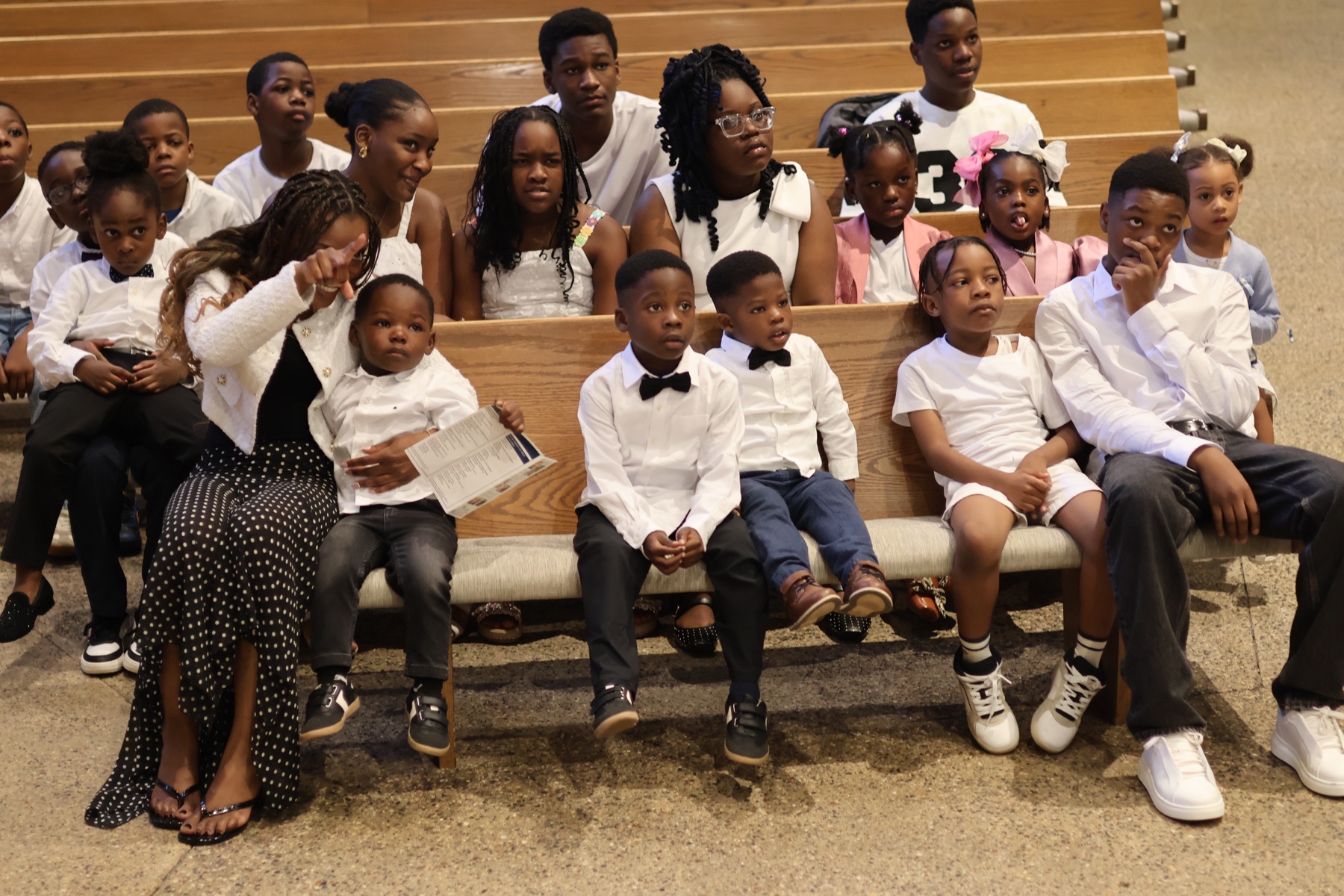 Children and families gathered at Valley of Oaks Church