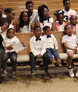 Children and families gathered at Valley of Oaks Church
